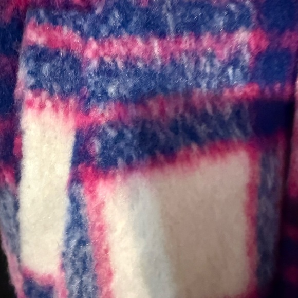 Nwt NWC Madden pea coat Vibrant Pink and Blue Plaid Coat - Picture 7 of 9